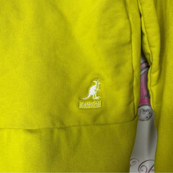 Kangol sweater zip up lime green yellow hoodie zipper cute luxe comfy lounge - Picture 3 of 8